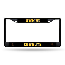 Rico Industries NCAA Wyoming Cowboys Zwart Kentekenplaat Frame 12" x 6" Zwart Chroom