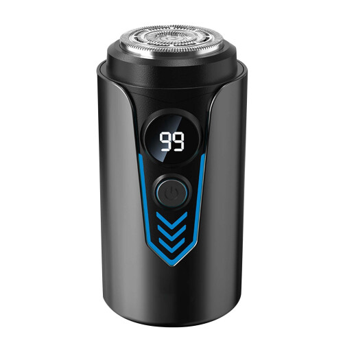 Men's portable beard trimmer with floating heads and 1