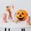 Halloween ghost night light waterproof dimmable candle set 3