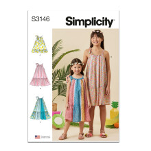 Simplicity SS3146K5 Meisjes Lijn Halter Jurk Naai Patroon, Ontwerpcode S3146, Maten 7-8-10-12-14