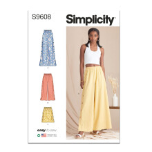 Simplicity SS9608D5 Misses' Rok en Brede Pantalon Naaipatronen, Ontwerpcode S9608, Maten 4-6-8-10-12