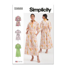 Simplicity Misses' Relaxed Fit Shirt Dresses Sewing Pattern Packet, Design Code S9888, Sizes 6-8-10-12-14