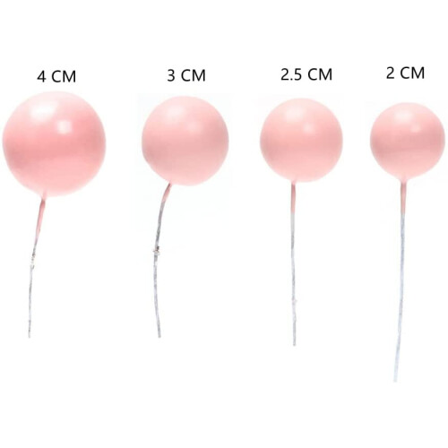 Mini rosa ballongkaketoppere 25 stk 1