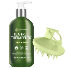 Roycederm Tea Tree Schampo med Huvudmassageborste - Rengörande Huvudvård för Torr, Klåda & Flagande Huvudbotten