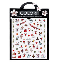 YATLTE 3D Christmas nail stickers candy cane tree design