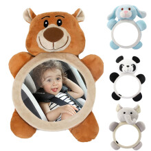 Baby car mirror adjustable cartoon rear-facing black white