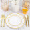 Gold Plastic Plate Set with Cutlery 150PCS 5