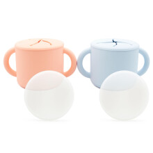 WeeSprout Snackcontainers, Voedselveilige Siliconen Bekers, Spill-Proof Deksel voor Peuters en Baby's, Set