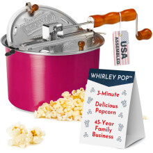 Original Whirley Pop Popcorn Maker - Wabash Valley Pink Popcorn Popper mit Nylonzahnrädern, 6-Quart