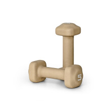 Par de Mancuernas de Neopreno de 5 lb para Entrenamientos en Casa - Diseño Antideslizante - Beige