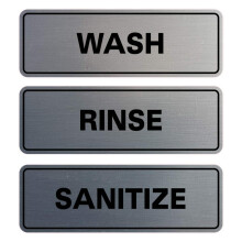 All Quality Standard WASH RINSE SANITIZE Schild Set 3 Stück - Spüle Hygiene