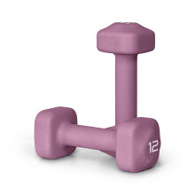 Par de Mancuernas de Neopreno de 12 lb para Ejercicios en Casa - Antideslizantes - Morado