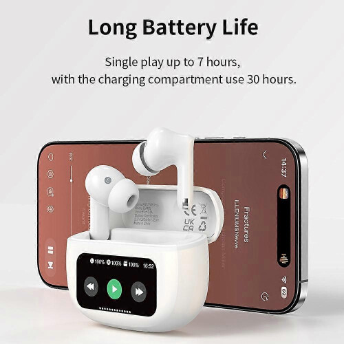 Écouteurs intra-auriculaires Bluetooth DEVIA EM405 ANC TWS Pro3 avec écran et commandes tactiles. 2