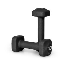 Par de mancuernas de neopreno de 10 lb para entrenamientos en casa - Diseño antideslizante - Negro