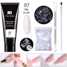 Poly Extension Gel Nail Kit Clear Builder Jelly 15ml