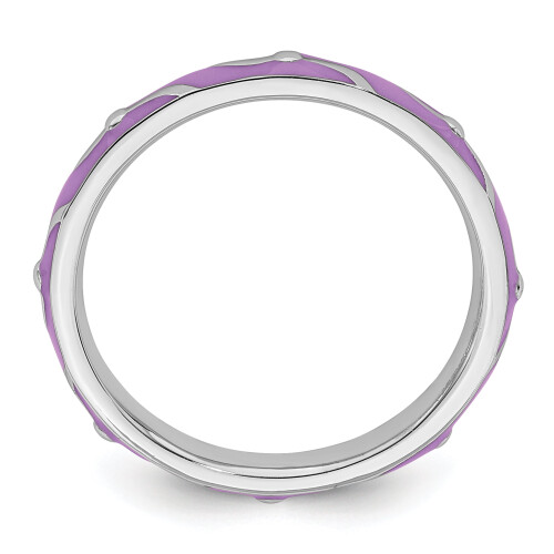 Sterling Silver Purple Enamel Ring 1