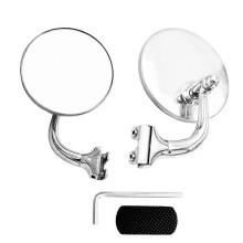 Kit de 2 rétroviseurs latéraux ronds argentés vintage pour voiture classique, rétroviseurs avant et arrière rétro, miroirs réfléchissan