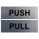 Panneau de porte horizontal PUSH et PULL avec adhésif (Moyen 1,5" x 4,5", Argent brossé) 1 Pack 1