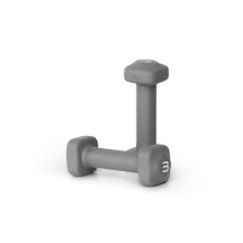 Tone Fitness 3 lb Neopreen Dumbbell Set voor Thuis Workouts - Antislip Ontwerp - Grijs