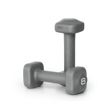 Tone Fitness 8 lb Neopreen Dumbbell Set voor Thuis Workouts - Antislip Ontwerp - Grijs