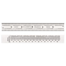 Starrett Stalen Liniaal met Satijn Chroom Afwerking, Snelle Leesbaarheid en Decimale Equivalenten - 6" Lengte