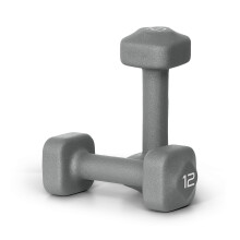 Tone Fitness 12 lb Neoprene Dumbbell Set voor Thuis - Antislip Ontwerp - Grijs