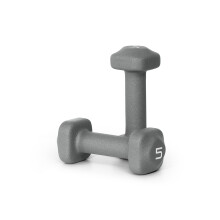 Par de Mancuernas de Neopreno de 5 lb Tone Fitness para Entrenamientos en Casa - Diseño Antideslizante - Gris