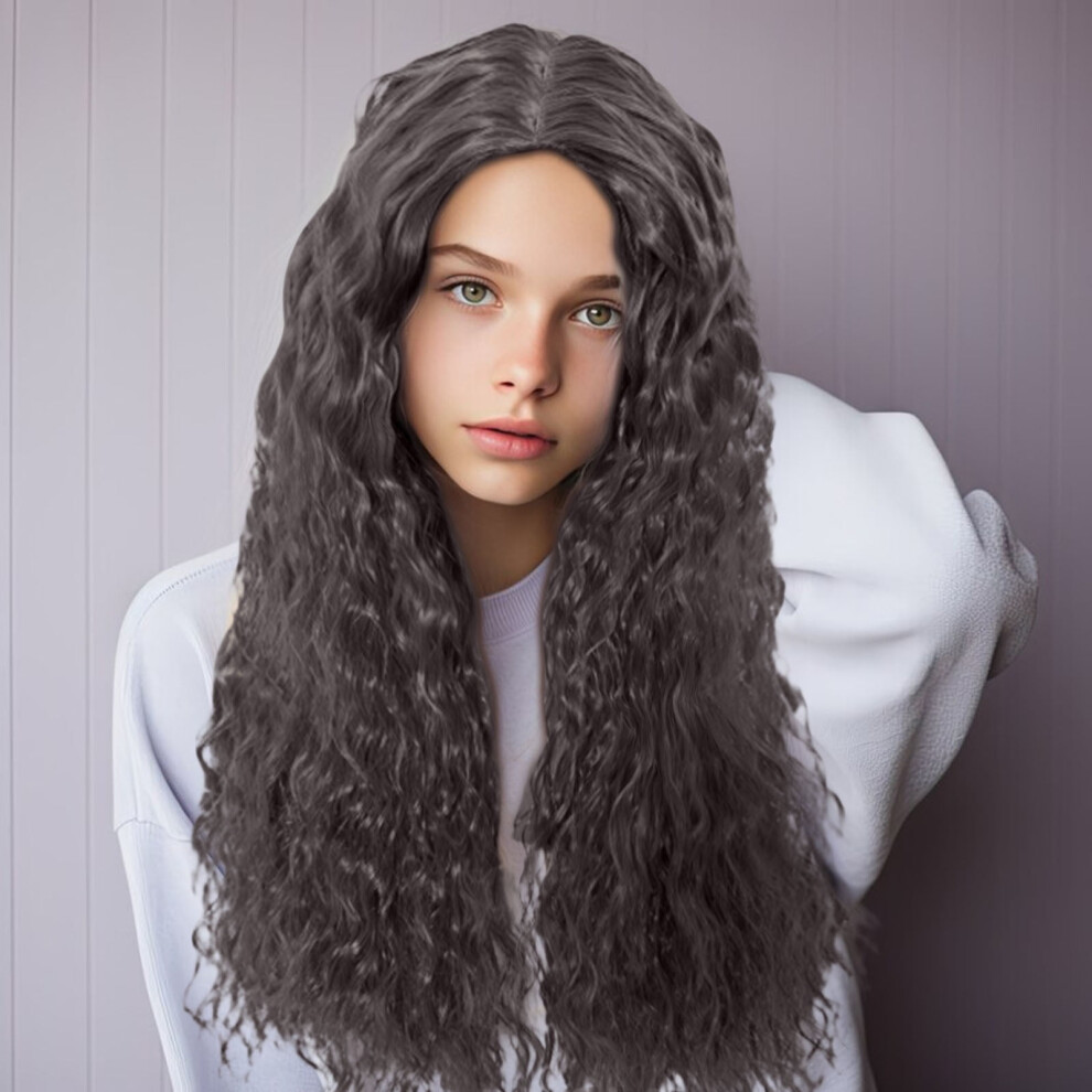 Women's chemical fiber wig long curly hair 23.6 in
