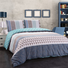 Unbranded reversible duvet cover set geometric blue grey