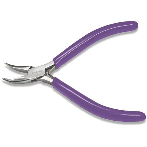 Pinze a molla Beadsmith con manico viola a punta curva