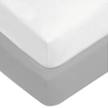 American Baby Company 2-Pack Aangeklede Ledikantlakens 28" x 52", 100% Polyester Ultra Zacht Microfiber, Wit/Grijs