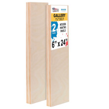 U.S. Art Supply Pannelli in Legno Grezzo 6" x 24" per Pittura, Profondità 1-1/2" (2 Pezzi) - Tele in Legno per Artisti