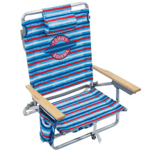 Tommy Bahama 5-Position Vouwbare Rugzak Strandstoel, Aluminium, Rood, Wit, en Blauw