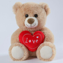 Adorable peluche ours en peluche en forme de cœur, jouet en peluche pour chien câlin, poupée ours en peluche apaisante pour fille