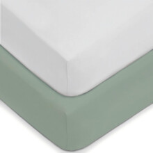 American Baby Company 2-Pack Aangeklede Ledikantlakens 28" x 52", 100% Polyester Ultra Zacht Microfiber, Wit/Groen