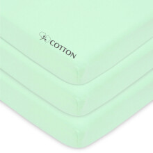 American Baby Company 3-Pack Fitted Mini Crib Sheet 24" x 38", Zacht Ademend Neutraal 100% Katoen, Mint