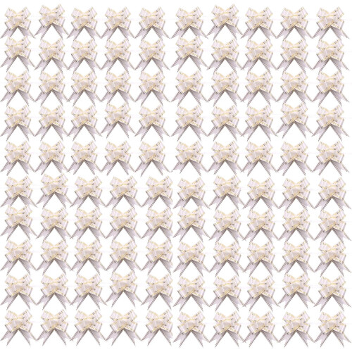 Lazos de cinta blanca de 5 cm, 100 unidades