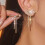 Silver rhinestone dangle earrings for women 1 pair 1