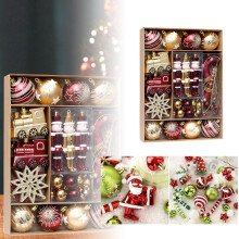 Christmas Ball Ornaments Red Green White 50PCS