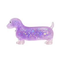 Peluche Teckel Anti-Stress, Teckel à Paillettes Violettes, Peluche Anti-Stress Douce et Anti-stress, Décoration de Bureau