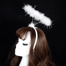 Women's 1920s feather fascinator headband, white, one size