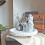 Plateau rond en bois blanc style ferme 30 cm 2