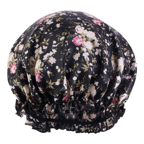 Bonnet de douche réutilisable et imperméable pour femme, double protection, taille moyenne, élastique.