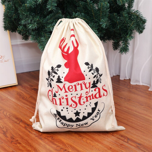 Linen Gift Bag Christmas Decor 1 Pack 1