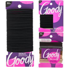 Goody Ultimate Daily Elastics Kit 48 Stück | Ouchless Haargummis für Frauen & Männer | 30 schwarze + 10 neutrale + 8 schwarze nahtlose
