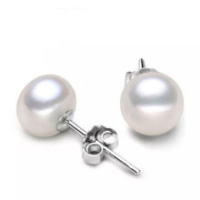 Pendientes de perlas de plata de ley 925 para mujer