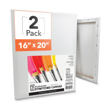 ArtSkills Stretched Canvas for Painting, 16x20 Canvases Painting Supplies for Artists, Blank Canvas Pack, 2-Pack