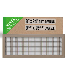Past 8x24 en 24x8 Ventilatieopening | Handua Teruglucht Rooster voor Vloer | Bruin | Stevige Vaste Bladen