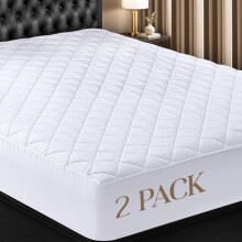 Utopia Bedding 2er Set Matratzenauflage, für Vollgröße, elastisch, bis 16 Zoll tief, maschinenwaschbar