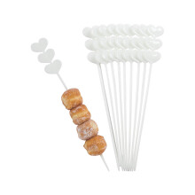 Bâtonnets en plastique en forme de cœur - 25 bâtonnets - pour brochettes de fruits, garnitures et événements
